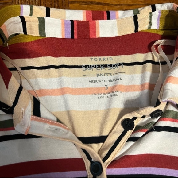 Torrid Super Soft Multi Stripe Collared Skater Dress Sz 3X Flowy Comfort - Picture 5 of 13